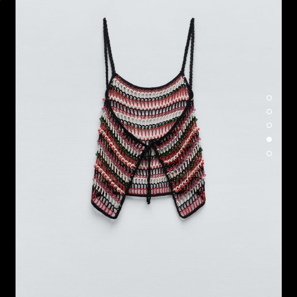 NWT Zara Beaded crochet shirt - Picture 4 of 10